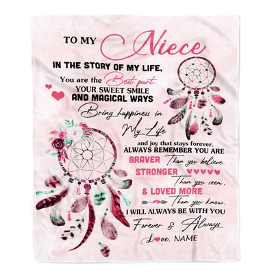 Personalized To My Niece Blanket From Aunt Auntie Uncle You Are The Best Part Niece Birthday Graduation Christmas Customized Bed Fleece Throw Blanket
