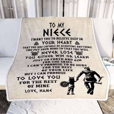 Personalized To My Niece Blanket From Uncle You Will Never Lose Viking Niece Birthday Graduation Christmas Customized Fleece Throw Blanket