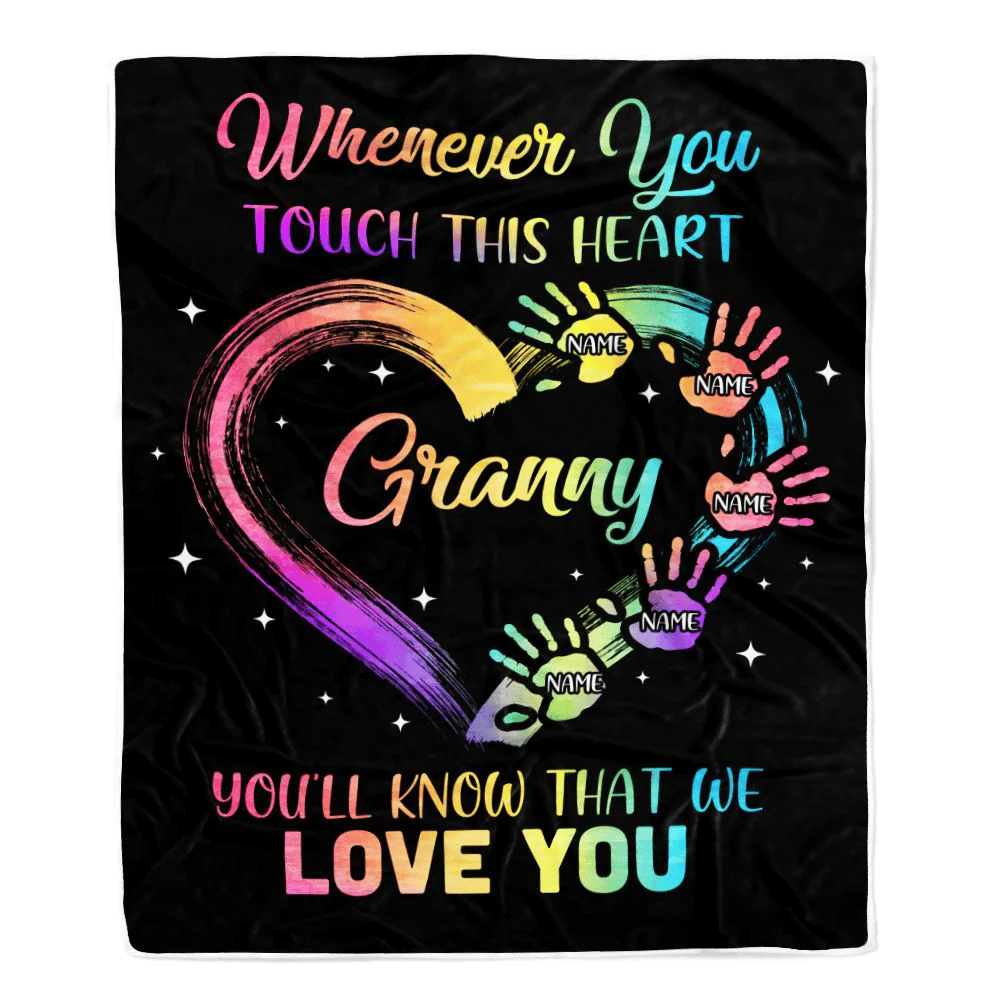 Personalized Granny Blanket From Grandkids Granddaughter Grandson We Love You Grandparent Granny Birthday Mothers Day Christmas Bed Fleece Throw Blanket