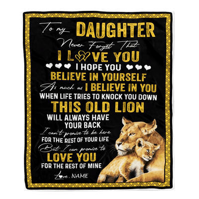 Personalized To My Daughter Blanket From Mom This Old Lion Love You Daughter Birthday Graduation Christmas Customized Fleece Blanket