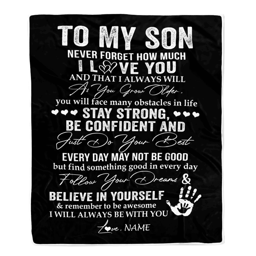 Personalized To My Son I Love You Forever From Mom Dad Son Birthday Christmas Thanksgiving Graduation Customized Fleece Blanket
