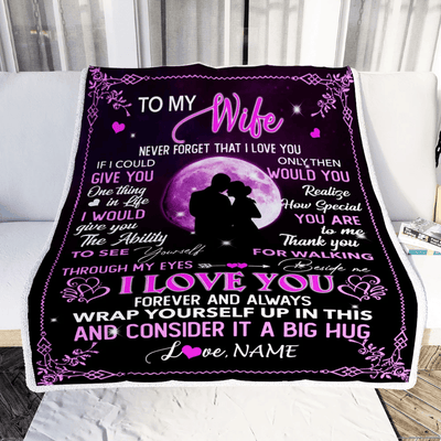 Personalized To My Wife Blanket From Husband I Love You Forever And Always Wife Valentine Christmas Wedding Anniversary Customized Fleece Blanket