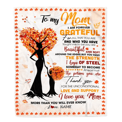Personalized To My Mom Mommy From Daughter Son Kids Heart Tree I Love You More Than Will Ever Know Mother's Day Birthday Christmas Customized Fleece Blanket