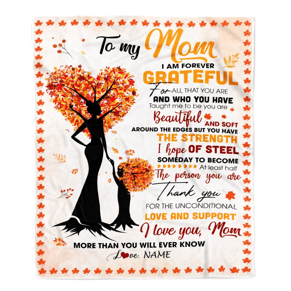 Personalized To My Mom Mommy From Daughter Son Kids Heart Tree I Love You More Than Will Ever Know Mother's Day Birthday Christmas Customized Fleece Blanket