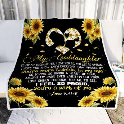 Personalized To My Goddaughter Blanket From Godmother Sunflower I Love You So Special Blanket Birthday Graduation Christmas Customized Fleece Throw Blanket