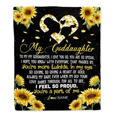 Personalized To My Goddaughter Blanket From Godmother Sunflower I Love You So Special Blanket Birthday Graduation Christmas Customized Fleece Throw Blanket
