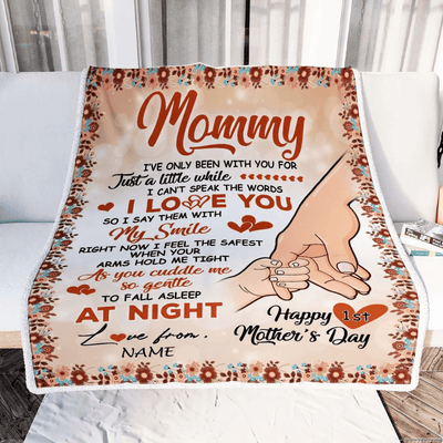 Personalized To My Mommy Blanket First Time Mom Baby Hands You Are Doing A Great Job Happy 1st Mothers Day Custom Baby Name Customized Fleece Blanket