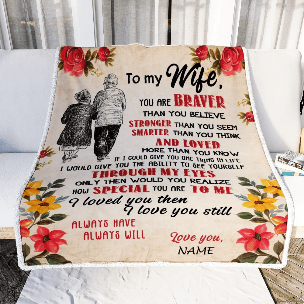 Personalized My Wife Blanket From Husband Grow Old Together Wife Wedding Anniversary Birthday Christmas Customized Fleece Blanket