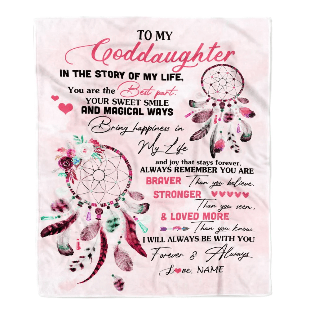 Personalized To My Goddaughter Blanket From Godmother Godfather You Are The Best Part Goddaughter Birthday Graduation Christmas Customized Bed Fleece Blanket