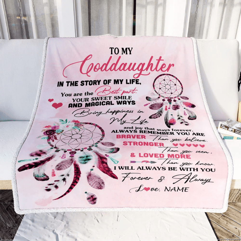 Personalized To My Goddaughter Blanket From Godmother Godfather You Are The Best Part Goddaughter Birthday Graduation Christmas Customized Bed Fleece Blanket