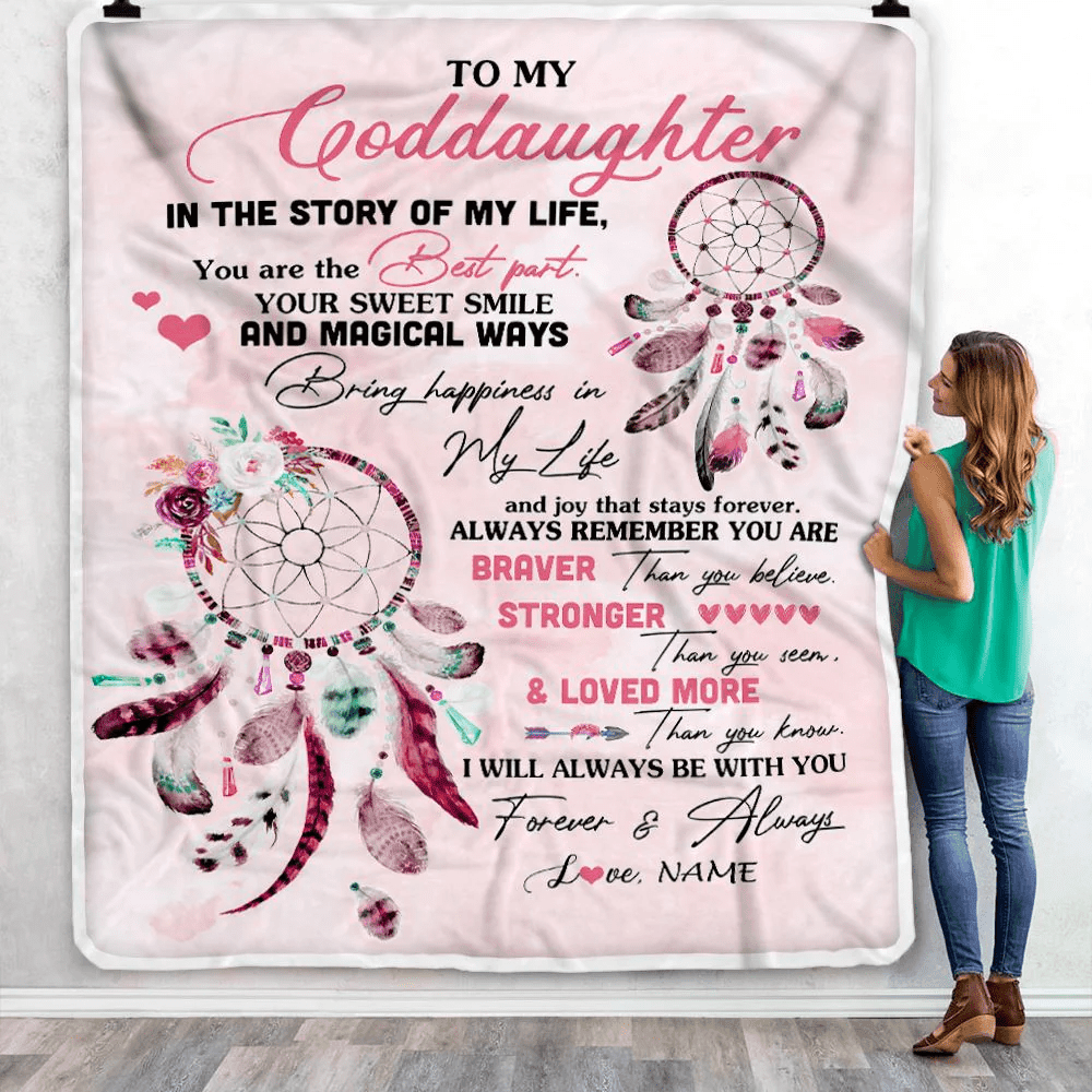 Personalized To My Goddaughter Blanket From Godmother Godfather You Are The Best Part Goddaughter Birthday Graduation Christmas Customized Bed Fleece Blanket