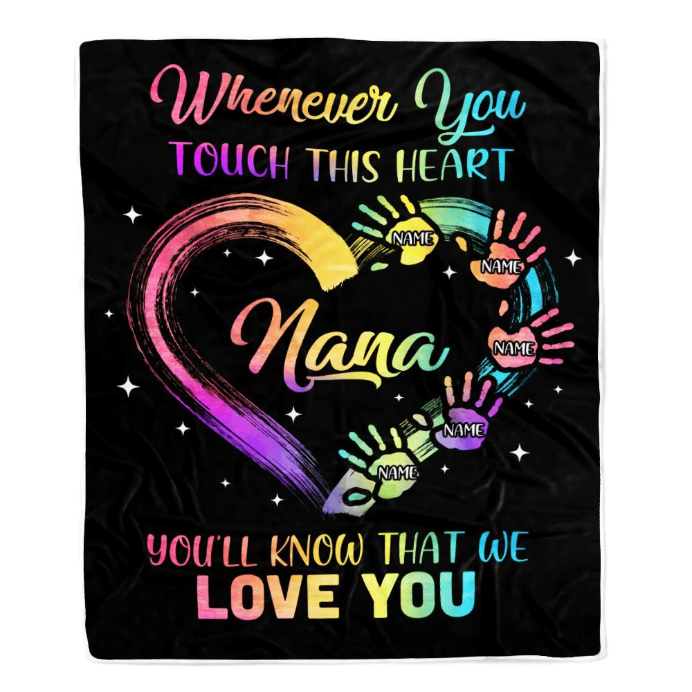 Personalized Nana Blanket From Grandkids Granddaughter Grandson We Love You Grandparent Nana Birthday Mothers Day Christmas Customized Bed Fleece Throw Blanket