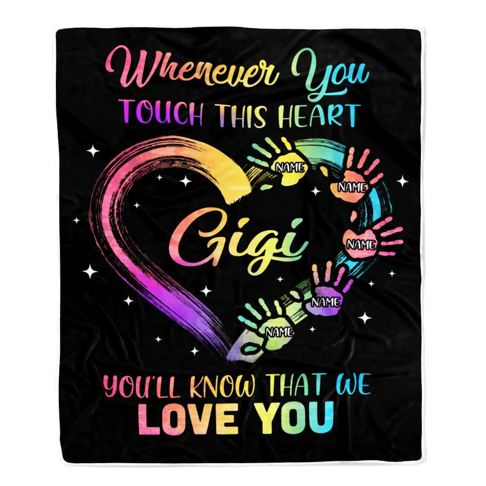 Personalized Gigi Blanket From Grandkids Granddaughter Grandson We Love You Grandparent Gigi Birthday Mothers Day Christmas Customized Bed Fleece Throw Blanket