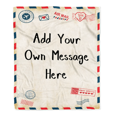 Personalized Custom Name Message Text for Daughter Son Mom Dad Wife Husband Girlfriend Boyfriend Letter Airmail Christmas Birthday Fleece Blanket