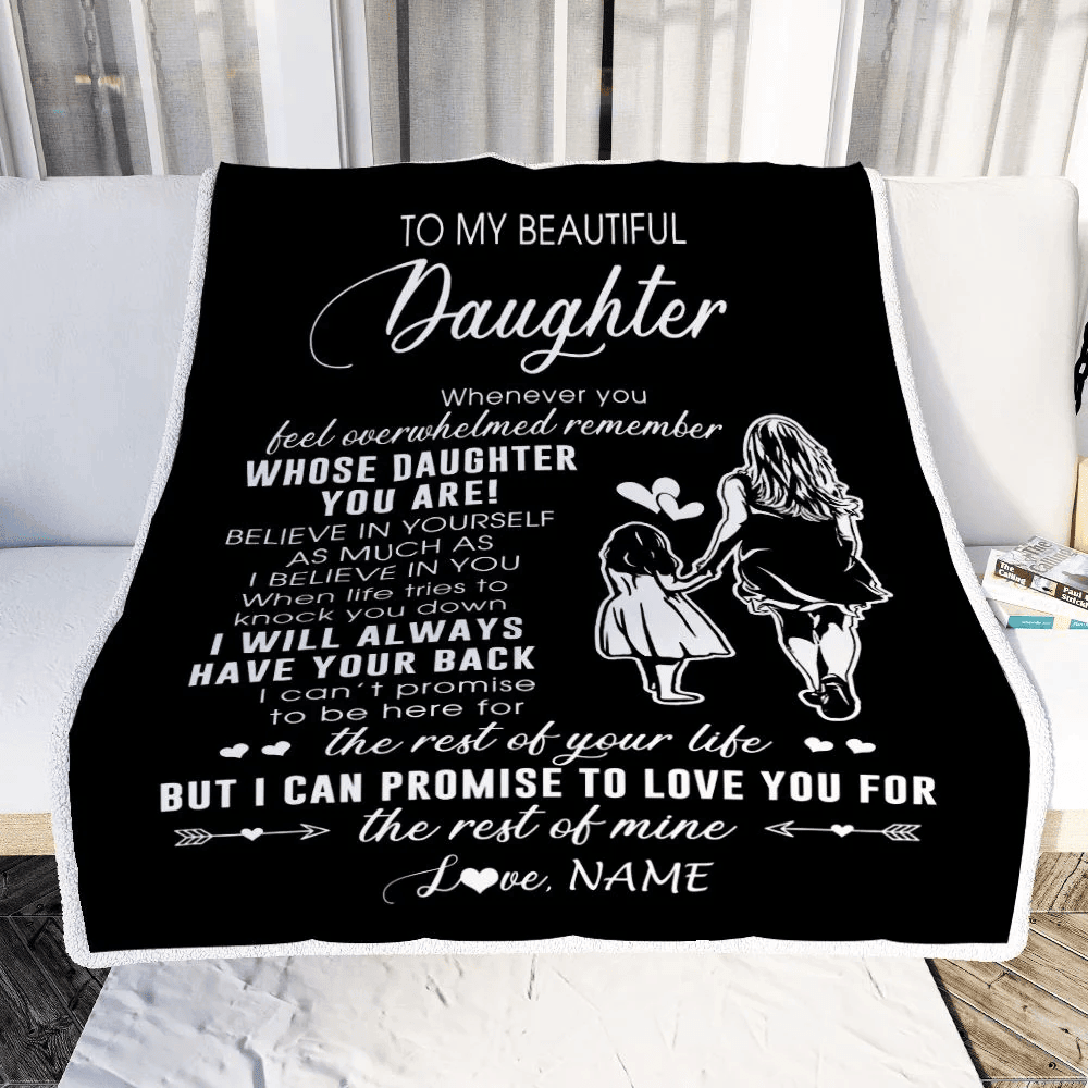 Personalized To My Daughter Blanket From Mom Mother Whenever You Feel Overwhelmed Daughter Birthday Graduation Christmas Customized Bed Fleece Throw Blanket