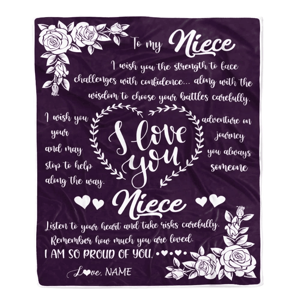 Personalized To My Niece Blanket From Uncle Aunt I Wish You The Strength Daughter Niece Birthday Graduation Christmas Customized Bed Fleece Throw Blanket