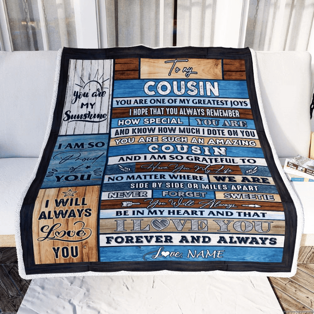 Personalized To My Cousin Blanket From Family My Greatest Joys Cousin Birthday Graduation Christmas Customized Bed Fleece Throw Blanket