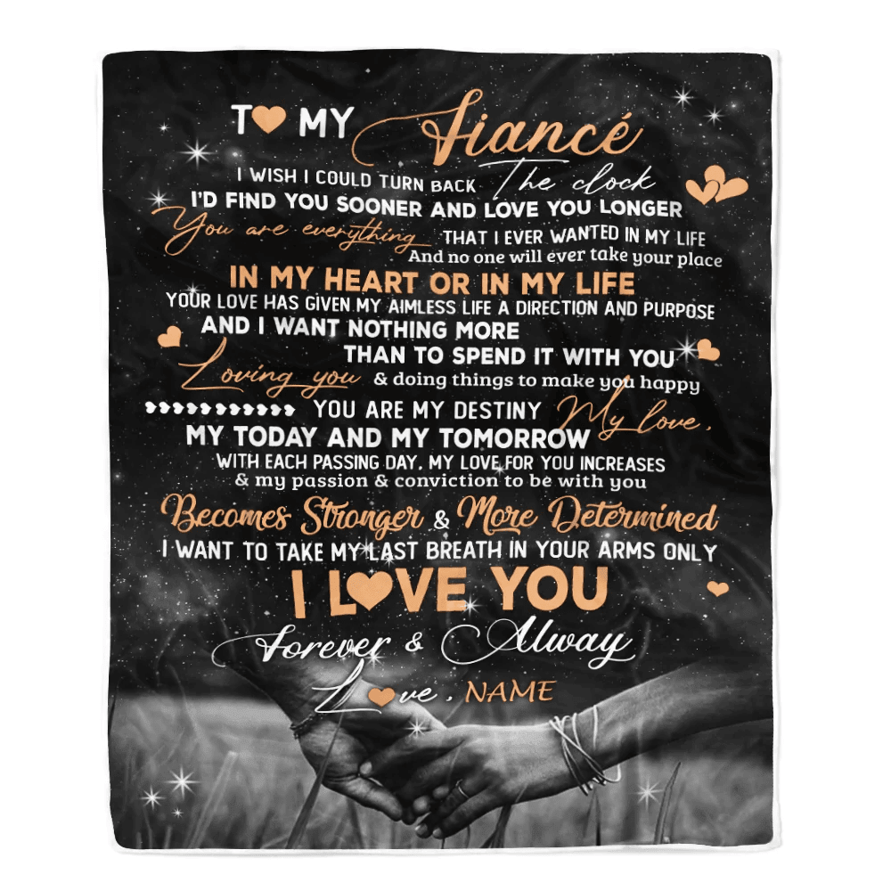 Personalized To My Fiance Blanket From Fiancee I'd Find You Sooner Love You Longer Fiance Anniversary Wedding Valentines Day Christmas Fleece Throw Blanket