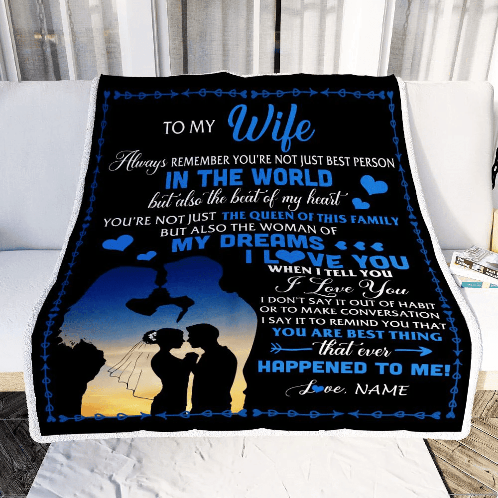 Personalized To My Wife Blanket Her Wife From Husband The Queen Of This Family Wife Birthday Anniversary Valentines Day Christmas Customized Fleece Blanket
