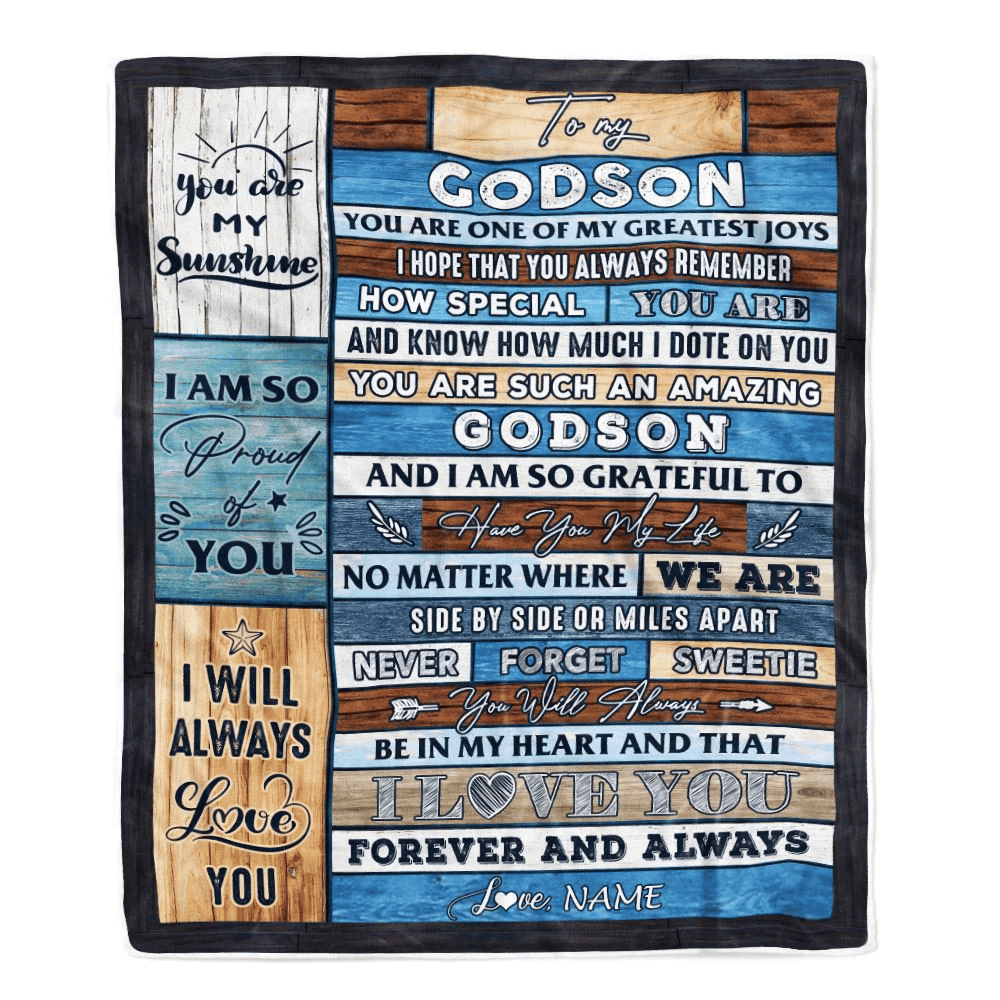 Personalized To My Godson Blanket From Godmother Godfather My Greatest Joys Godson Birthday Graduation Christmas Customized Bed Fleece Throw Blanket