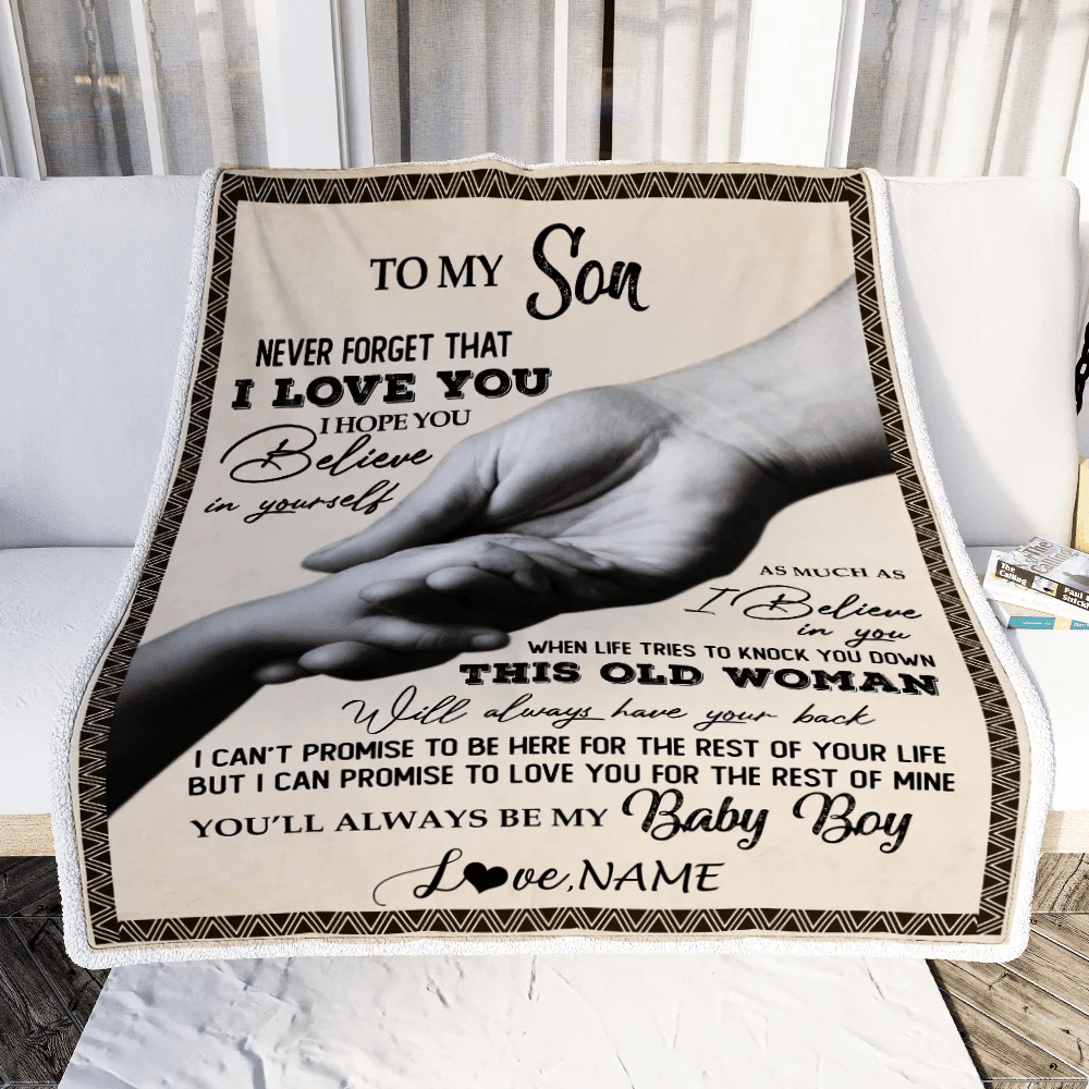 Personalized To My Son From Mom Never Forget That I Love You For Son Great Birthday Thanksgiving Graduation Christmas Bed Quilt Fleece Throw Blanket