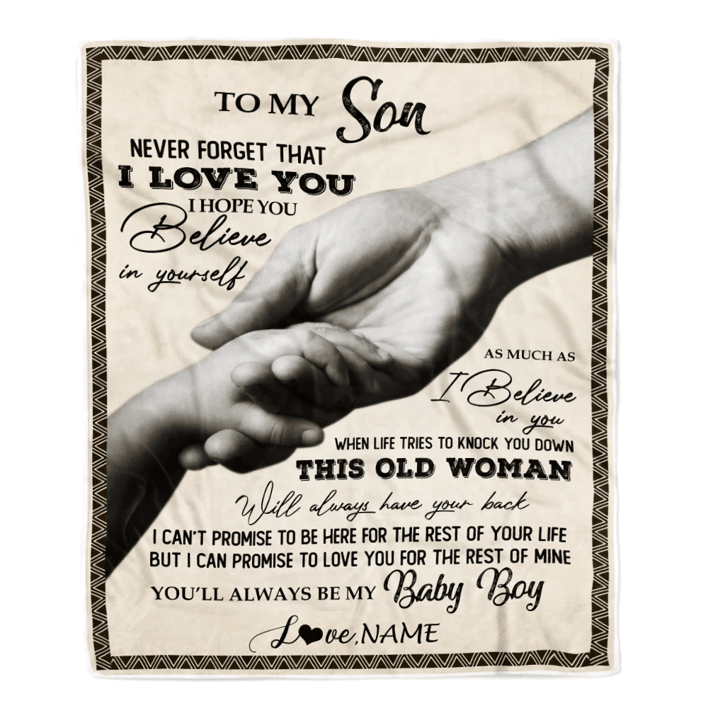 Personalized To My Son From Mom Never Forget That I Love You For Son Great Birthday Thanksgiving Graduation Christmas Bed Quilt Fleece Throw Blanket