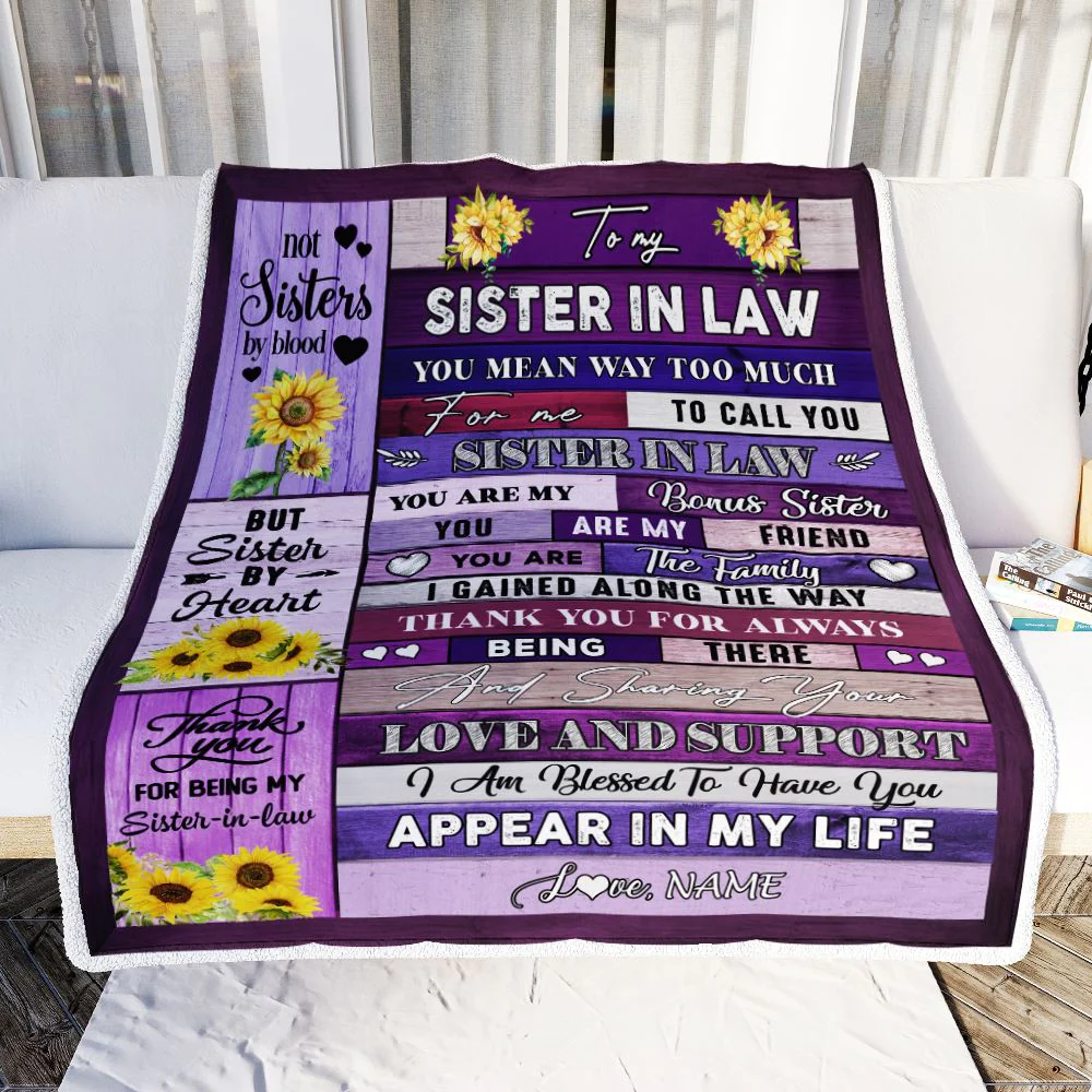 Personalized To My Sister In Law Blanket You Are My Friend Bonus Sister Birthday Wedding Day Thanksgiving Christmas Customized Bed Fleece Throw Blanket
