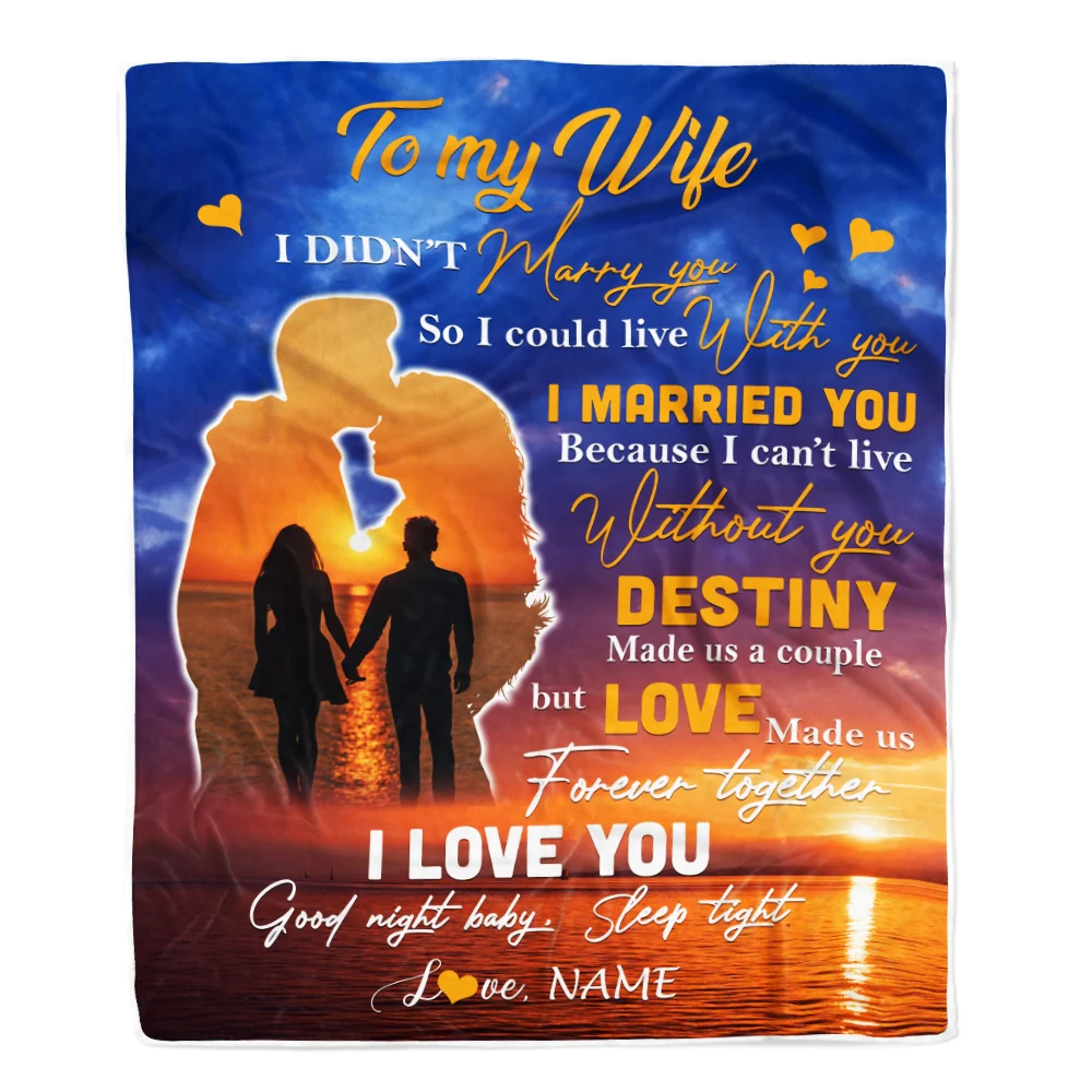 Personalized To My Wife Blanket From Husband Love Made Us Forever Together Wife Valentines Day Birthday Wedding Anniversary Christmas Fleece Blanket