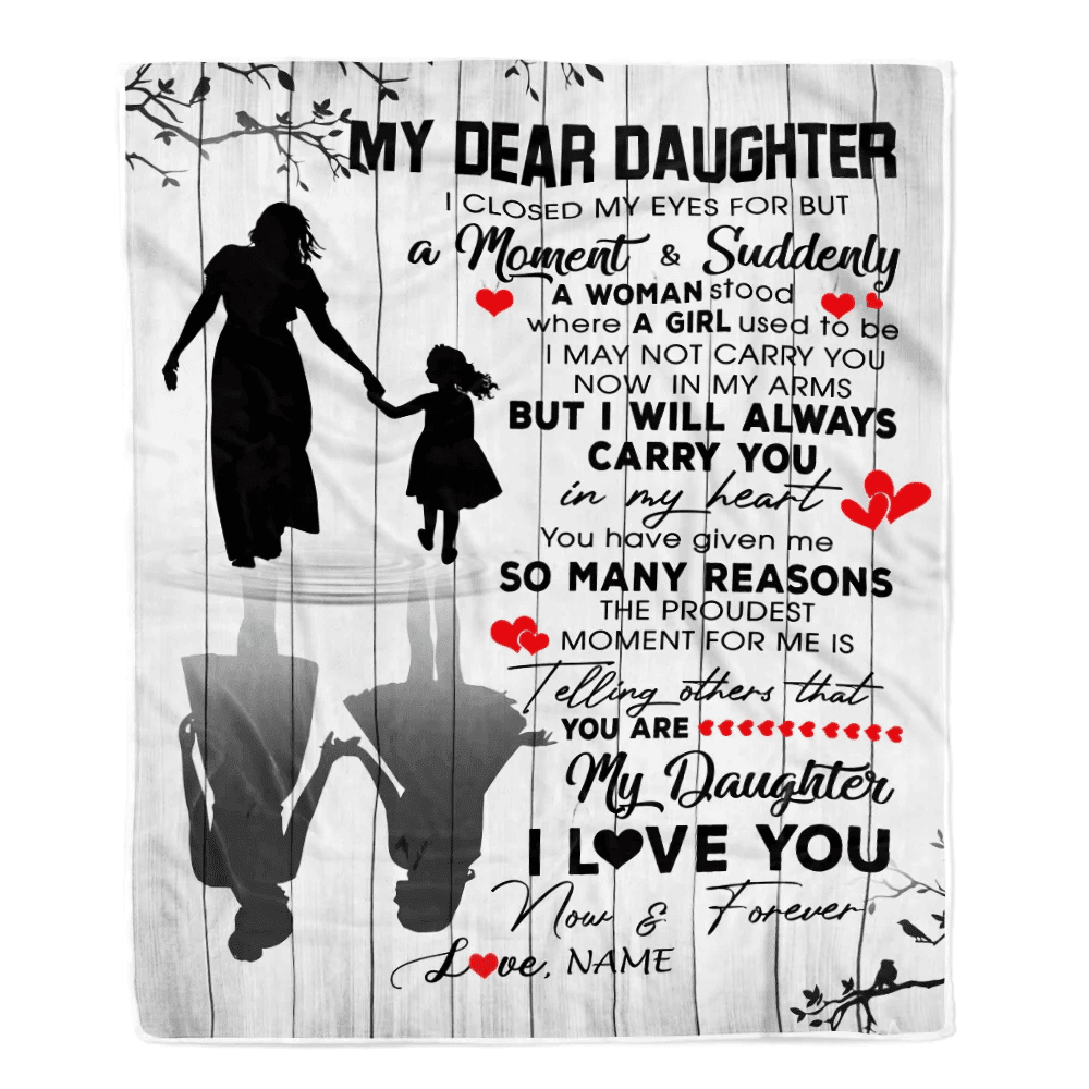 Personalized To My Daughter Blanket From Mom Mother I Love You Letters For Her Daughter Birthday Graduation Christmas Customized Fleece Throw Blanket