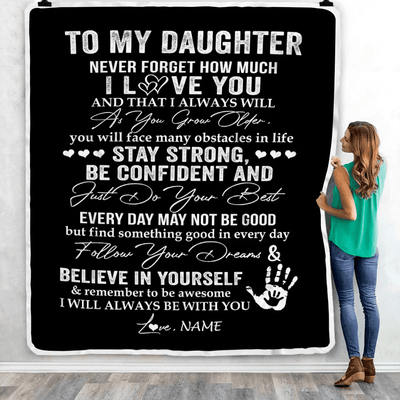 Personalized To My Daughter I Love You Forever From Mom Dad Daughter Birthday Christmas Thanksgiving Graduation Customized Fleece Blanket