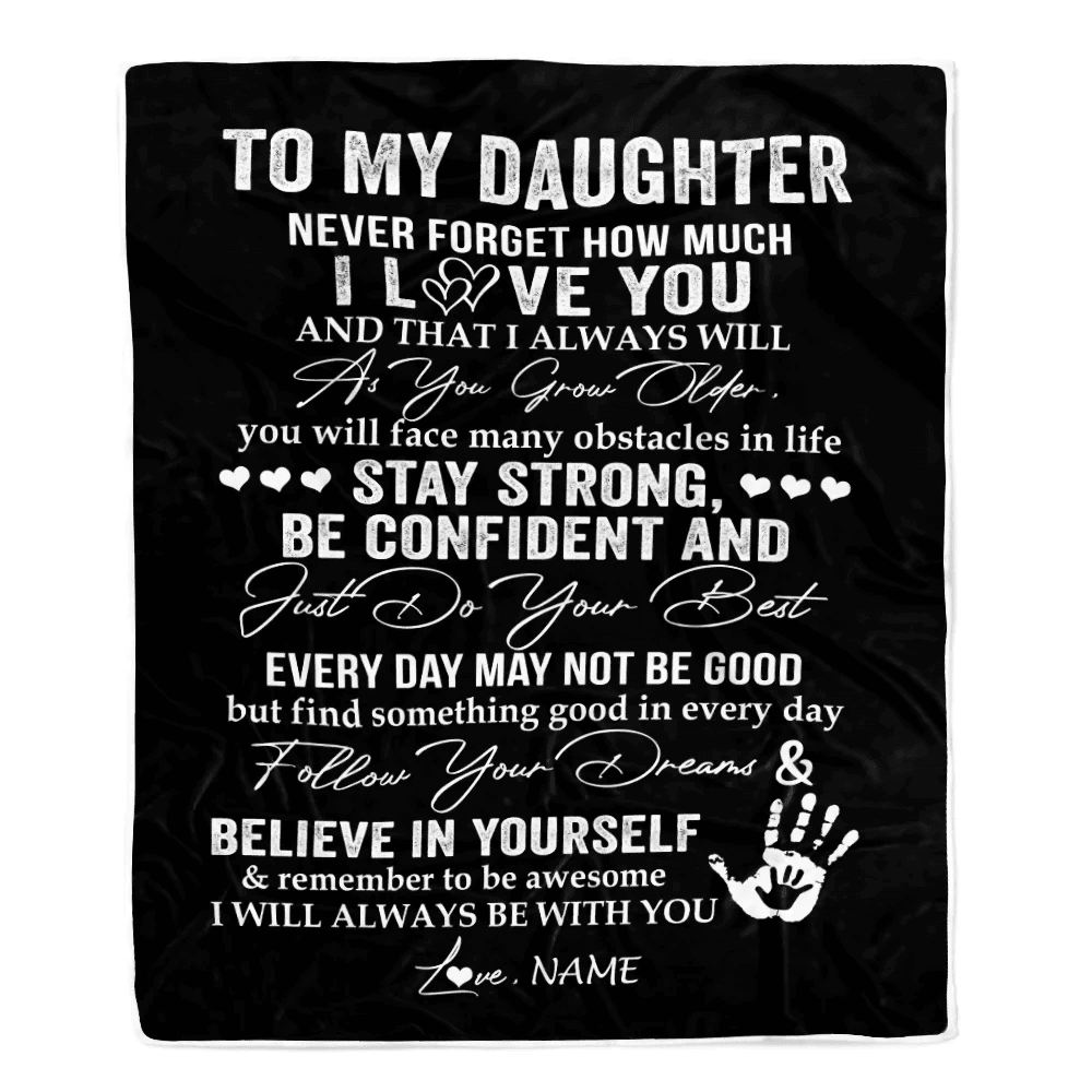 Personalized To My Daughter I Love You Forever From Mom Dad Daughter Birthday Christmas Thanksgiving Graduation Customized Fleece Blanket