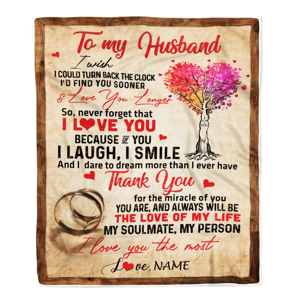 Personalized To My Husband Blankets From Wife Never Forget That I Love You Husband Birthday Wedding Anniversary Christmas Customized Fleece Blanket