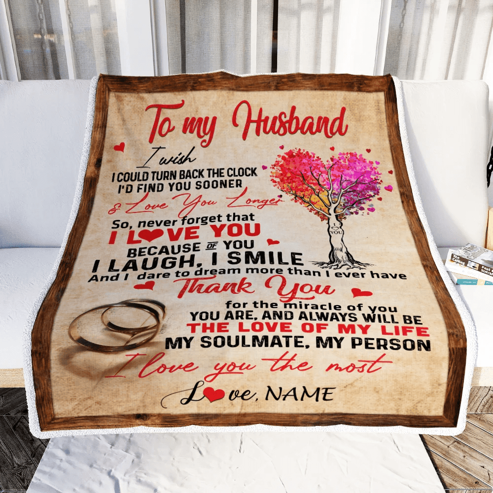 Personalized To My Husband Blankets From Wife Never Forget That I Love You Husband Birthday Wedding Anniversary Christmas Customized Fleece Blanket