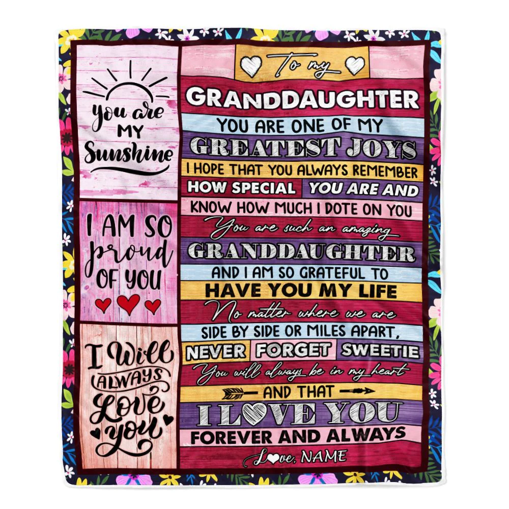 Personalized To My Granddaughter Blanket From Grandma Grandpa My Greatest Joys Granddaughter Birthday Graduation Christmas Customized Bed Fleece Throw Blanket