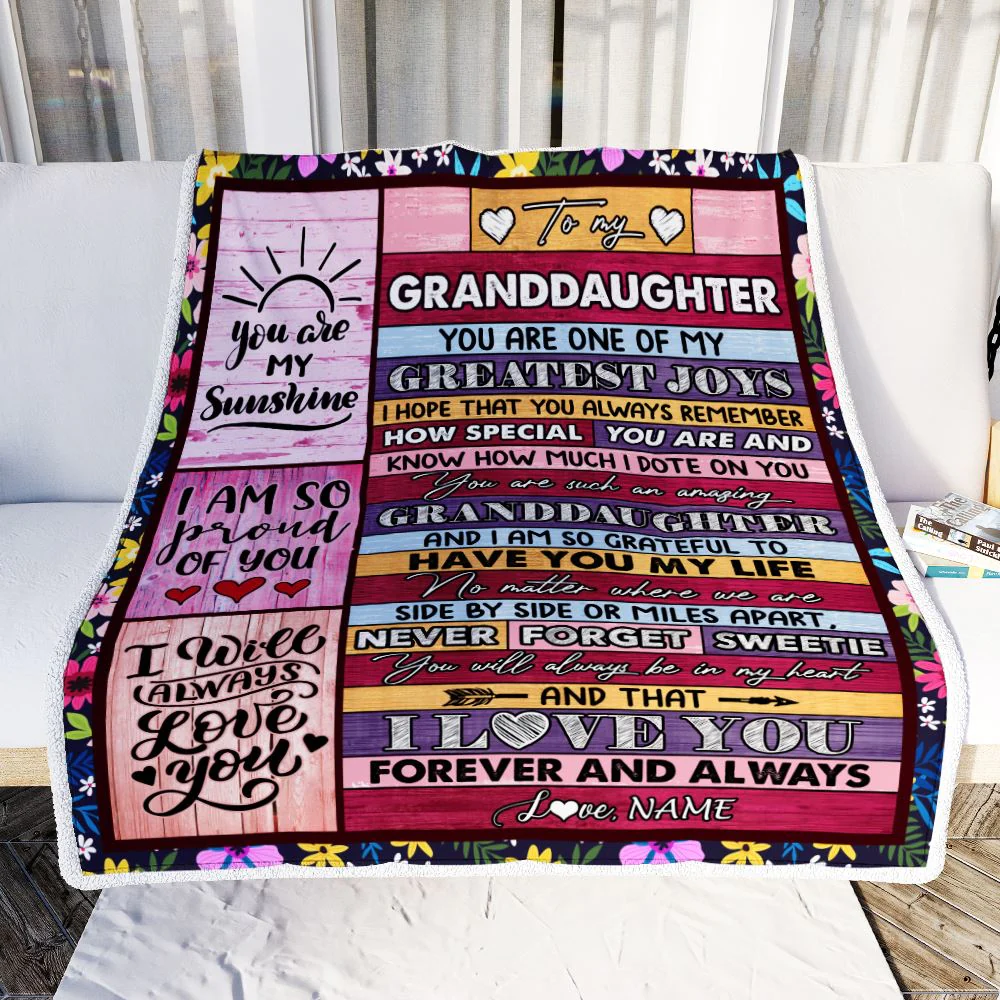 Personalized To My Granddaughter Blanket From Grandma Grandpa My Greatest Joys Granddaughter Birthday Graduation Christmas Customized Bed Fleece Throw Blanket