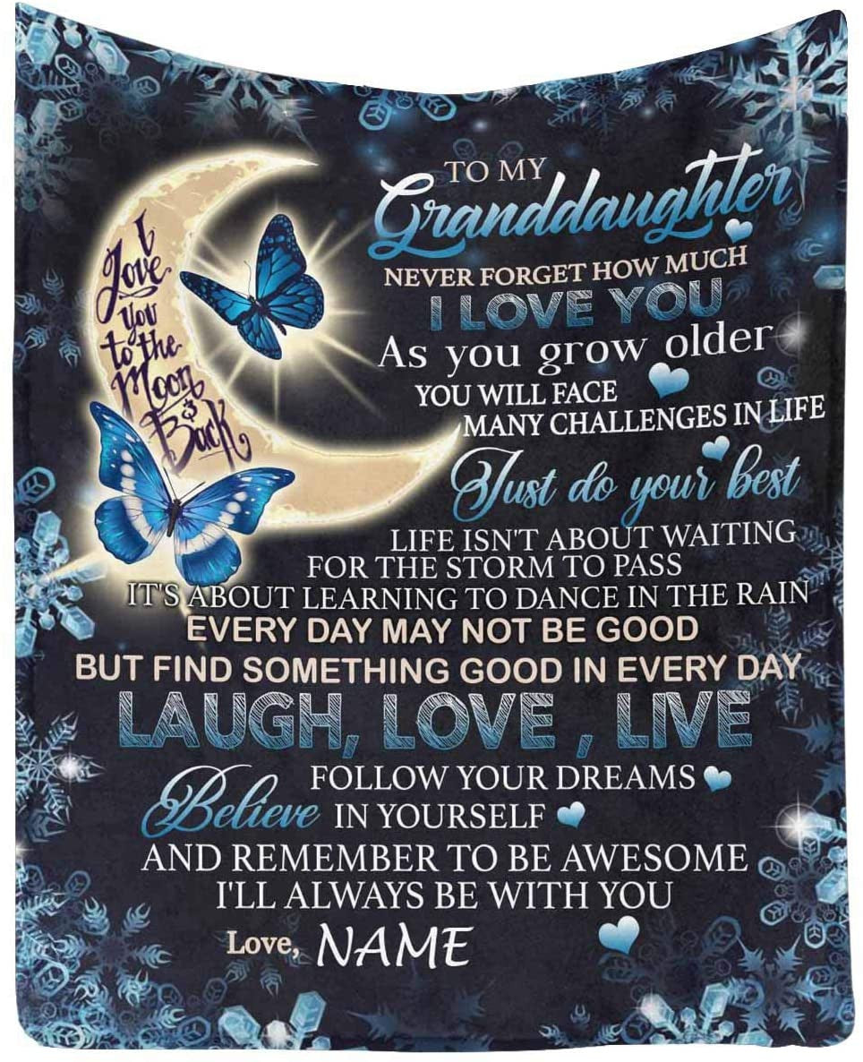 Love Blanket To My Granddaughter From Grandma And Grandpa Gift For Birthday Graduation Back To School Anniversary Wedding