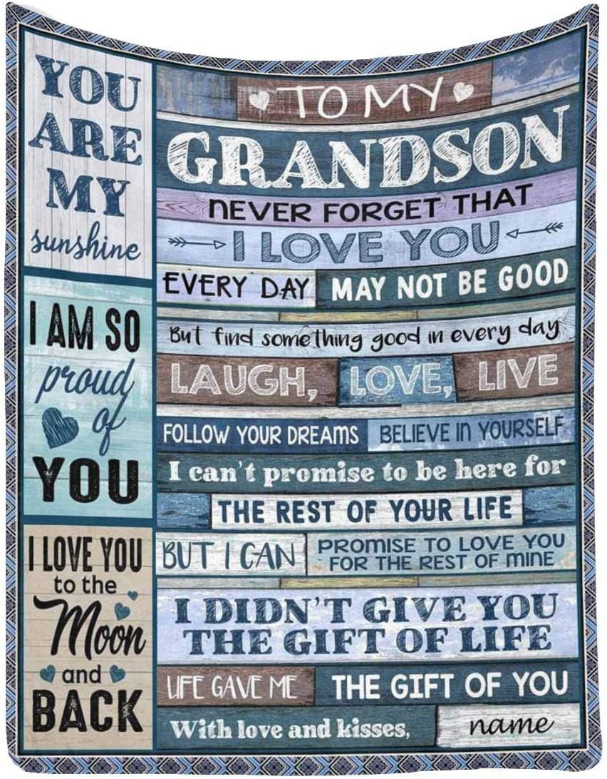 Grandson Blanket, To My Grandson Blanket from Grandpa & Grandma, Personalized Blanket Birthday, Graduation, Anniversary, Wedding Gift