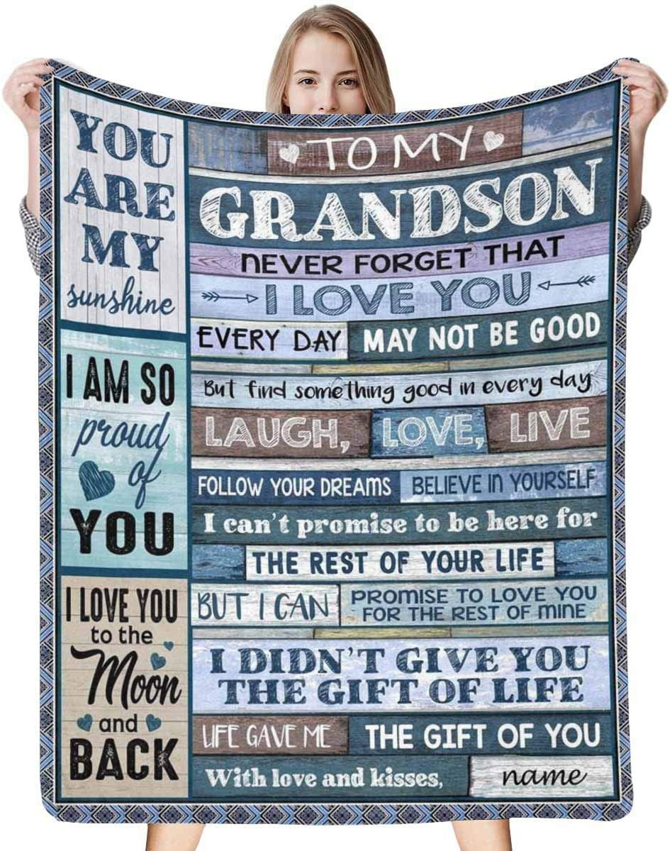 Grandson Blanket, To My Grandson Blanket from Grandpa & Grandma, Personalized Blanket Birthday, Graduation, Anniversary, Wedding Gift