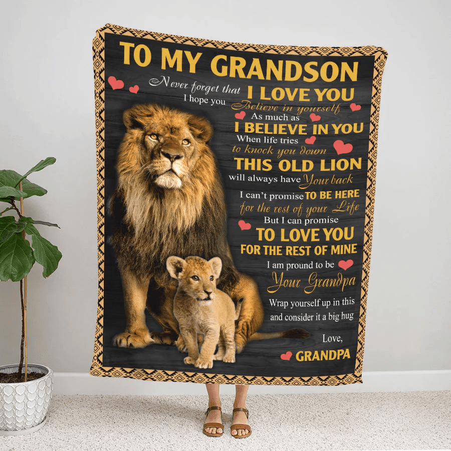 Personalized Blanket For Grandson From Grandpa Gift For Him Boys Mens Blanket Gift For Christmas Birthday Anniversary Graduation Back To School