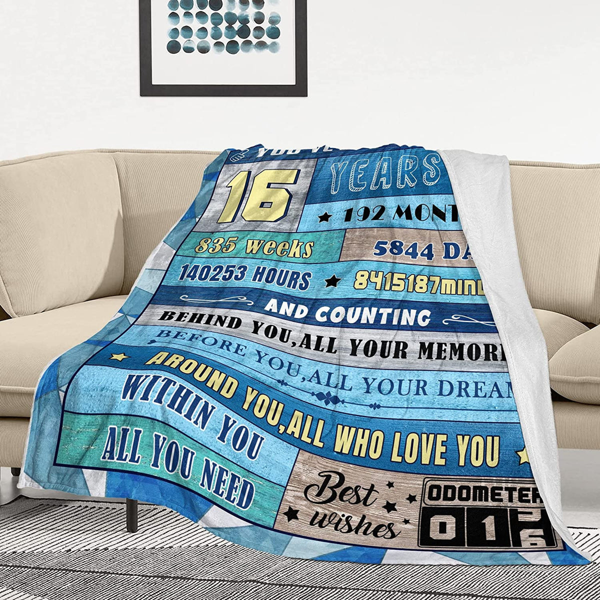 16th Birthday Blanket Birthday Gift For Girls Boys Birthday Blanket Gift For 16 Years Old Teen Flannel Throw Blanket 16th Birthday Gifts