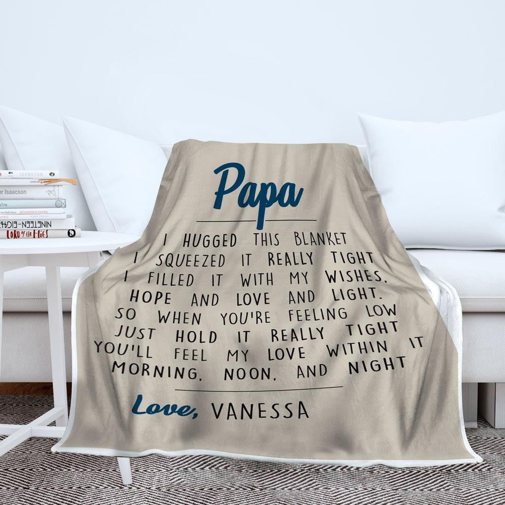 Papa Love Kids Names Blanket Papa Blanket