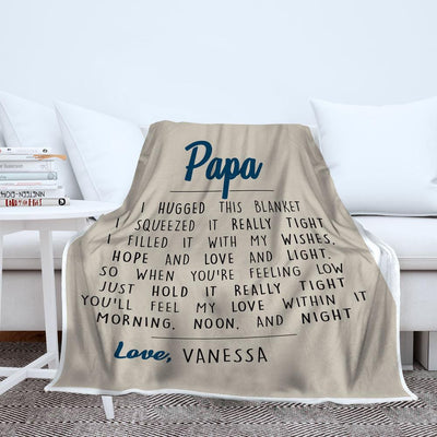 Papa Love Kids Names Blanket Papa Blanket