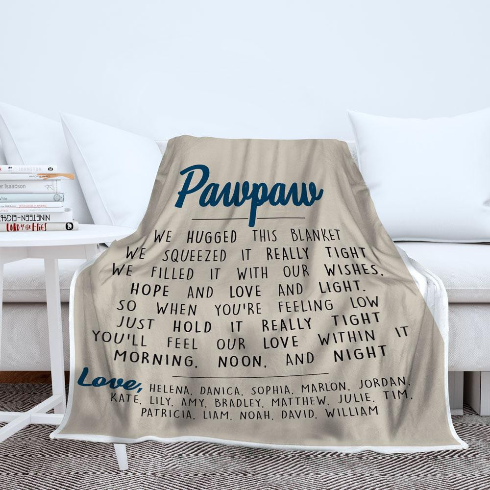 Papa Love Kids Names Blanket Papa Blanket