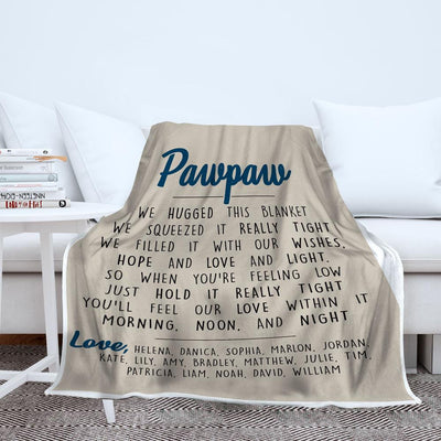 Papa Love Kids Names Blanket Papa Blanket