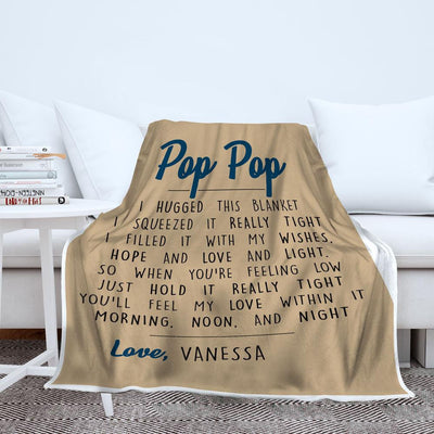 Papa Love Kids Names Blanket Papa Blanket