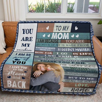 Daughter Son To Mom Blanket Personalized Mom Blanket With Names & Pictures Change To My Mom Gift From Daughter Son