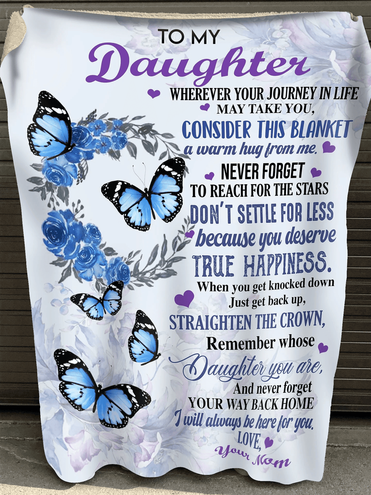 To My Daughter Blanket From Mom Mom To Daughter Blanket Gift For Christmas Birthday Anniversary Graduation Back To School