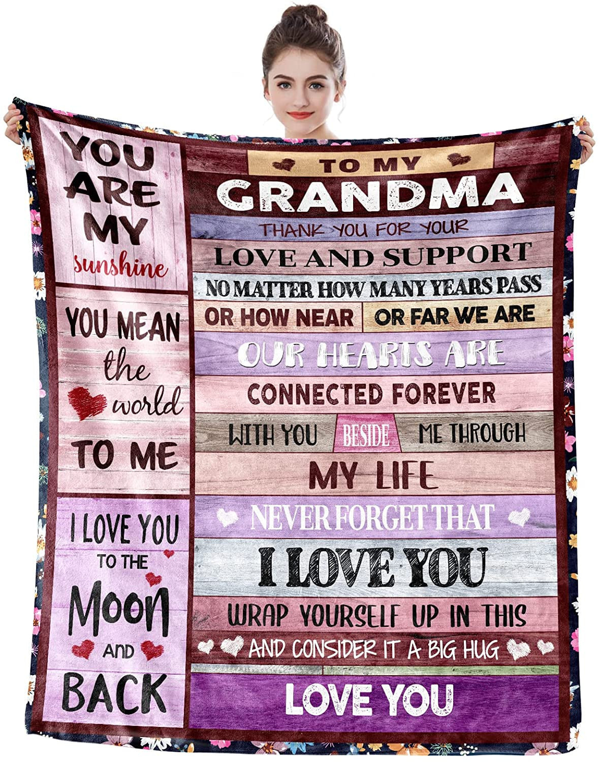 Gifts for Grandma Blanket Mother's Day Birthday from Grandchildren Great Nana Retirement Gift Super Soft Light Weight Couch Bed Christmas