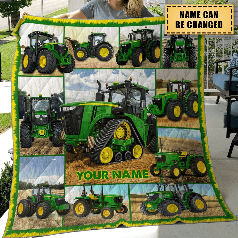 Personalized Tractor Blanket Custom Name Blanket Baby Boy Tractor Blanket Gift Ideas For Birthday Christmas Back To School Gift For Boy