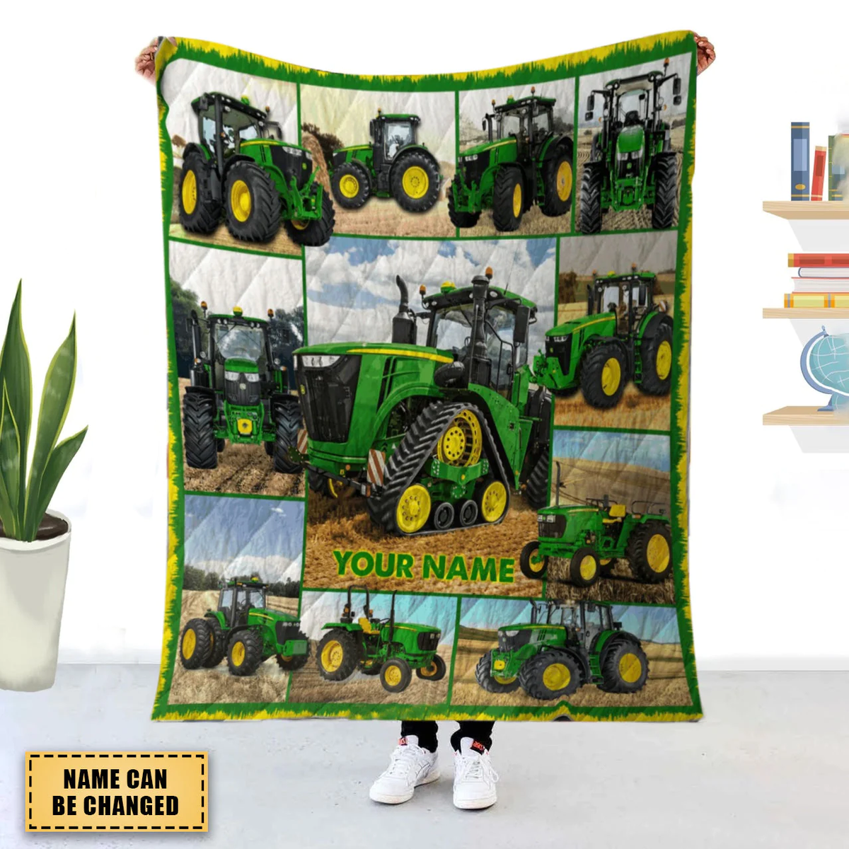 Personalized Tractor Blanket Custom Name Blanket Baby Boy Tractor Blanket Gift Ideas For Birthday Christmas Back To School Gift For Boy
